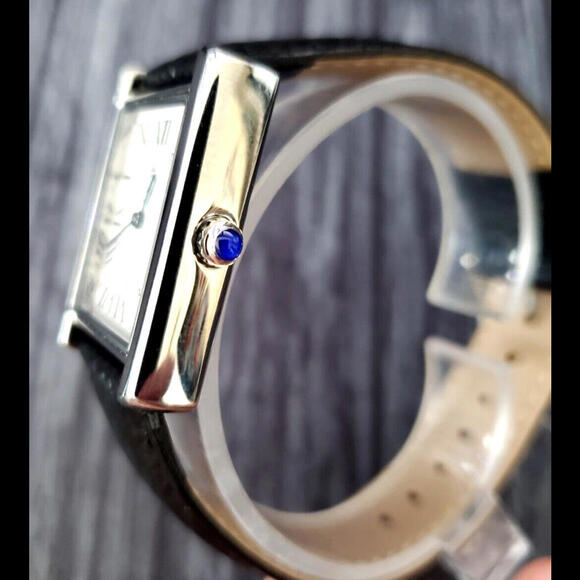 Iconic Pierre Lucerne 1888 Men Classic Tank Watch Black Band - Picture 9 of 15